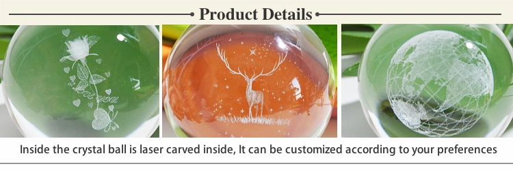 Custom Logo Crystal Ball 3D Laser Engraved Crystal Sphere for Gift Home Decoration