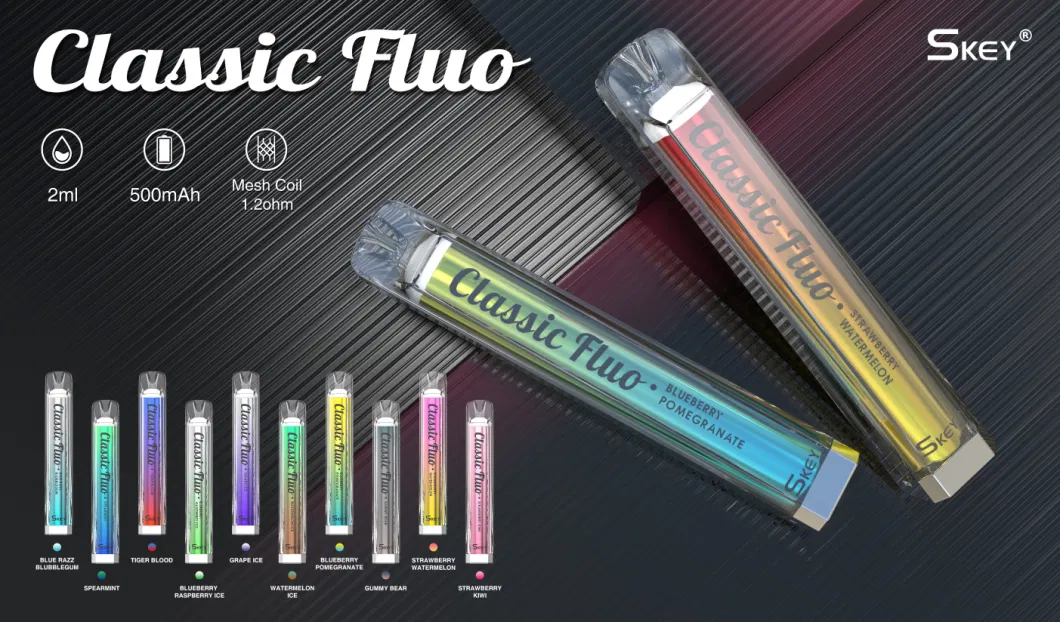 UK Wholesale Tpd Compliant Crystal Bar 600 Puffs Skey Crystal Neon 600 Puffs Disposable Vape Device
