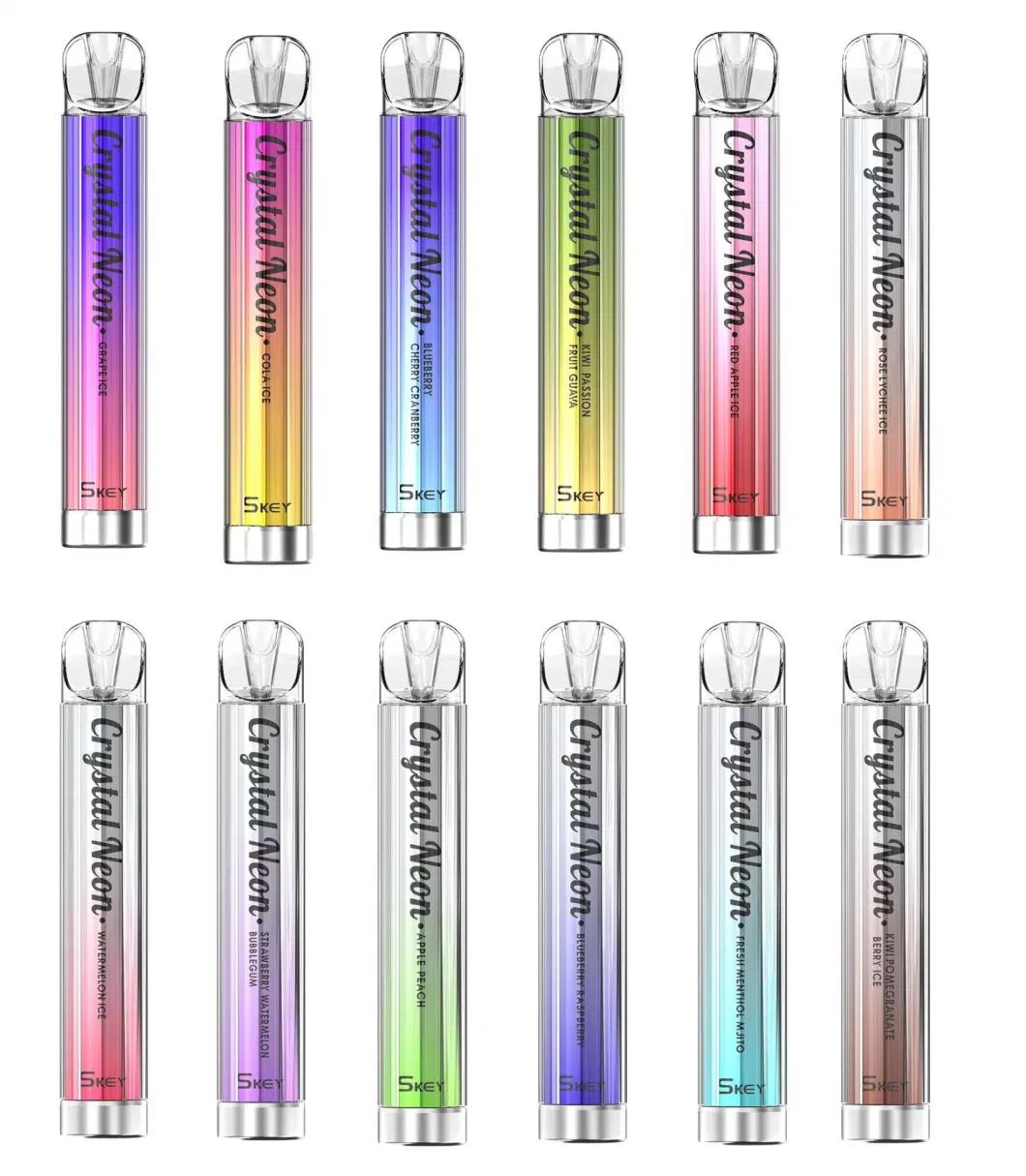 UK Wholesale Tpd Compliant Crystal Bar 600 Puffs Skey Crystal Neon 600 Puffs Disposable Vape Device
