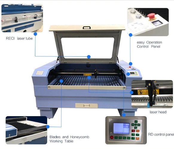 CO2 Laser Engraving Cutting Machine Laser Power 60W 80W 100W 130W