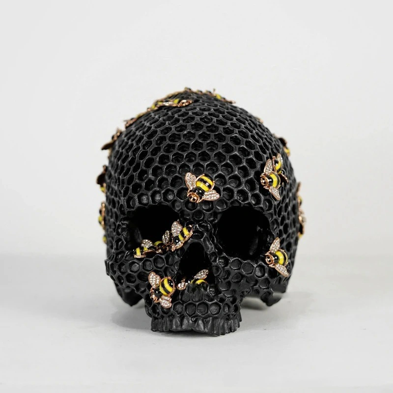 Art Sculpture Folk Crafts Crystal Raven Skulls