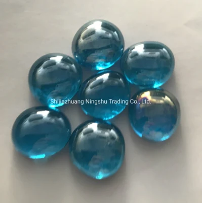 Decorative Coloured Glass Pebbles Round Flat Glass Pebble for Craft