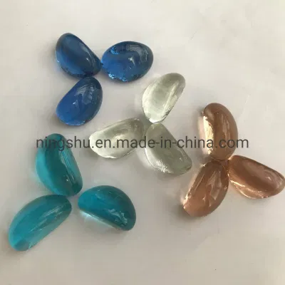 Decor Glass Gem Stones Pebble Rocks Nuggets Cashew Glass Pebble for Table Scatters