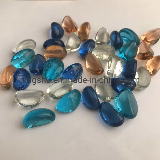 Decor Glass Gem Stones Pebble Rocks Nuggets Cashew Glass Pebble for Table Scatters