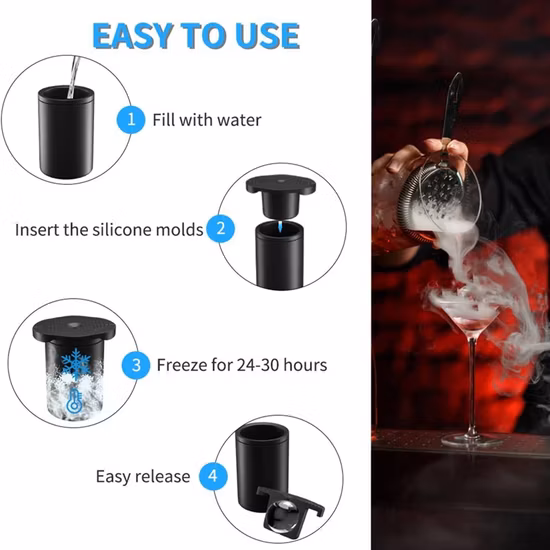 Dia 60mm Silicone Prismatic Crystal Clear Ice Ball for Craft Cocktail