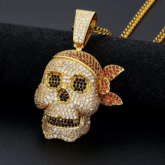 New Characteristic Pirate Skull with Hat Bossy Design Pendant Custom Gold Pendant Silver Jewelry Pendant