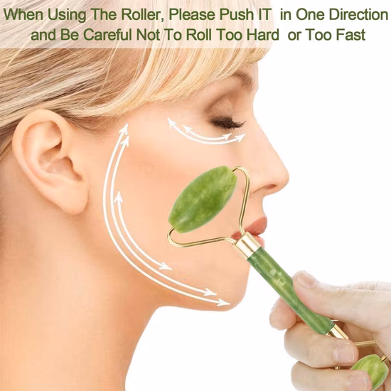 Anti Aging Therapy 100% Natural Jade Facial Roller Jade Roller Gua Sha Scraping Massage Tools